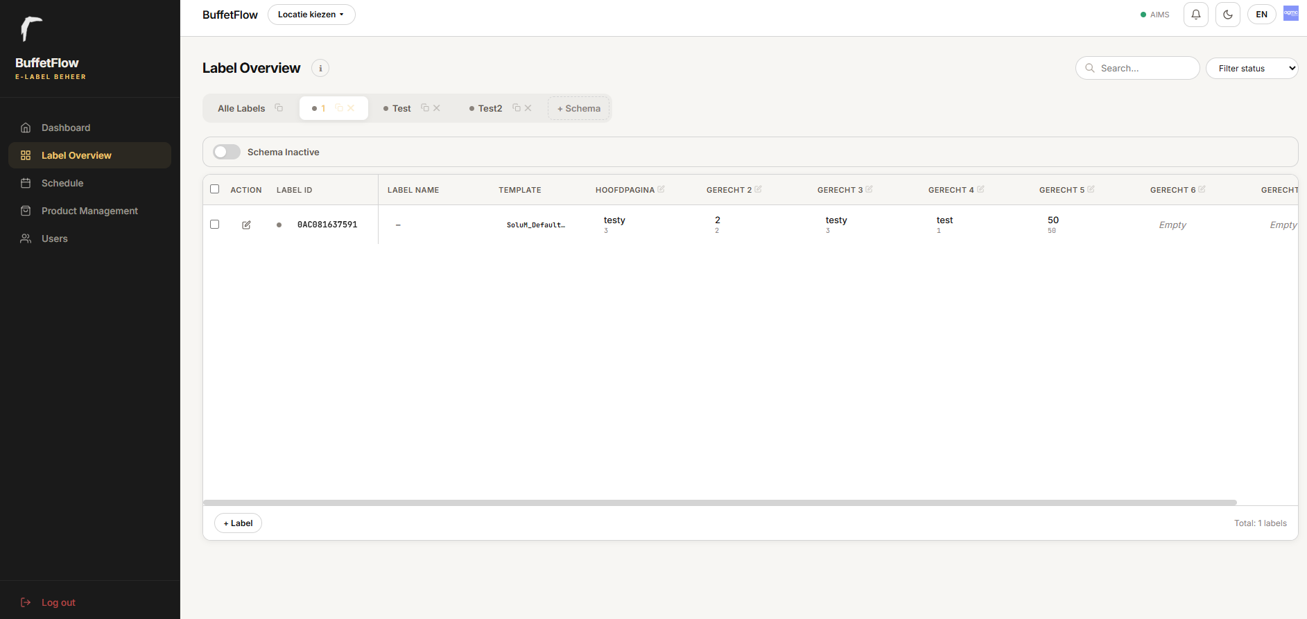 Nomi Dashboard — Desktop